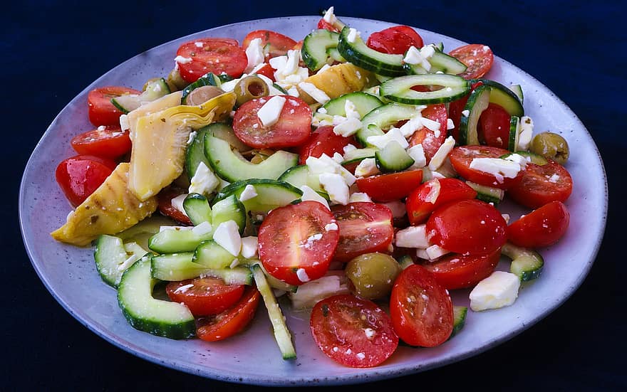 salade, tomaten, vers, vegetarisch, tomaat, voedsel, gezond, groenten, eten, voeding, vitaminen