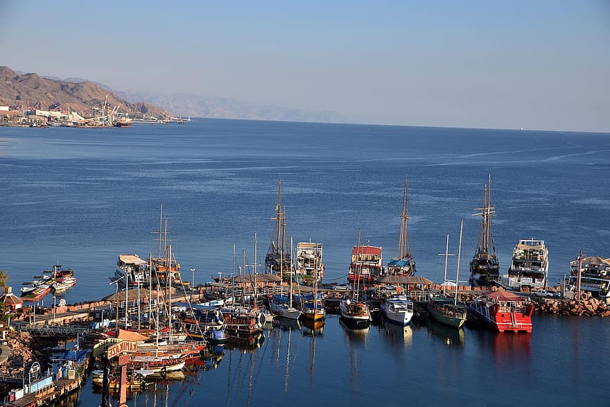 Boat, Bay, Sailing, Eilat, Sea, Red Sea, Israel, South, Blue