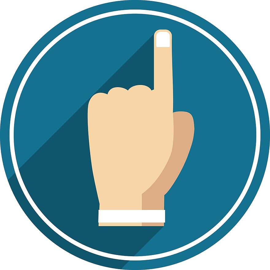 Hand Up, Hand, Icon, Symbol, Sign, Like, Flat Icon, Flat Design, Finger, Agree, People