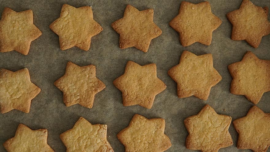 stelle di natale, biscotti, cibo, biscotti al burro, biscotti di Natale, al forno, pasticcini, dolci, spuntino, a forma di stella