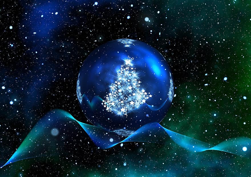 рождество, Рождественская елка, фон, состав, синий, черный, лейтмотив, рождественский мотив, снежинки, приход, дерево