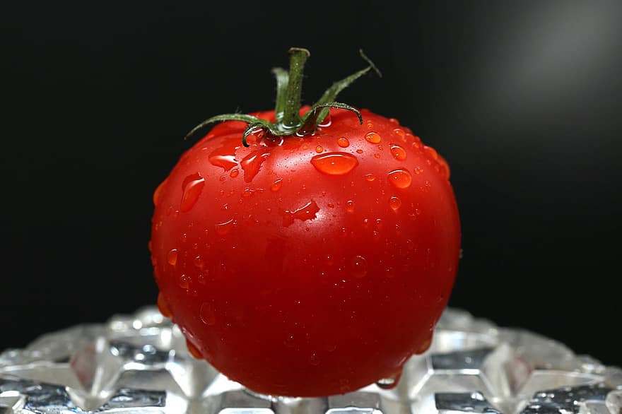 Tomate, Makro, Nahansicht, rot, Gemüse, Essen, Koch, Stillleben, Hintergrund, schwarz, Beleuchtung