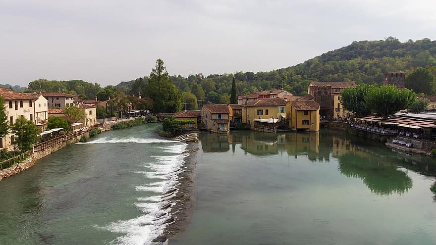 borghetto, Italia, Mincio-elven, historiske sentrum, landskap