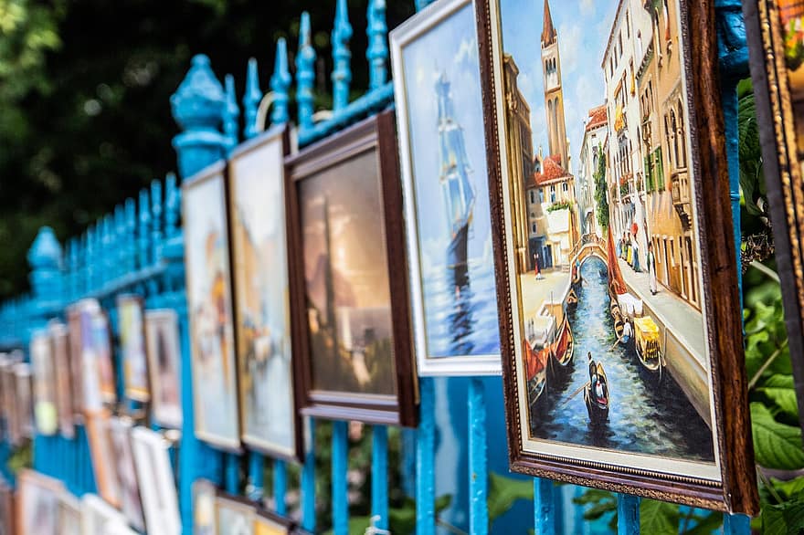 Venice, Paintings, cultures, famous place, architecture, christianity, wood, religion, multi colored, travel destinations, tourism