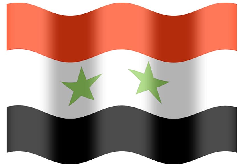 syrien, drapeau, arabe, république, terre