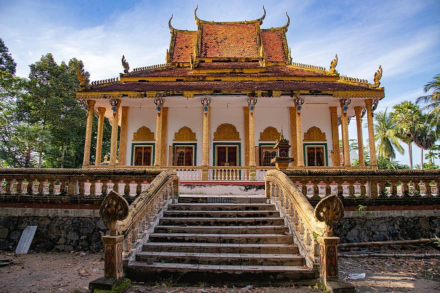 pagoda, temple, budisme, escales, façana, edifici, arquitectura, escala, passos, temple budista, religió