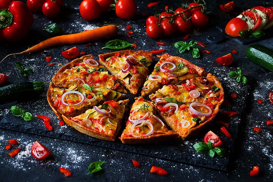 olasz konyha, pizza, recept, konyhai-, konyha, élelmiszer, táplálék, zöldségek