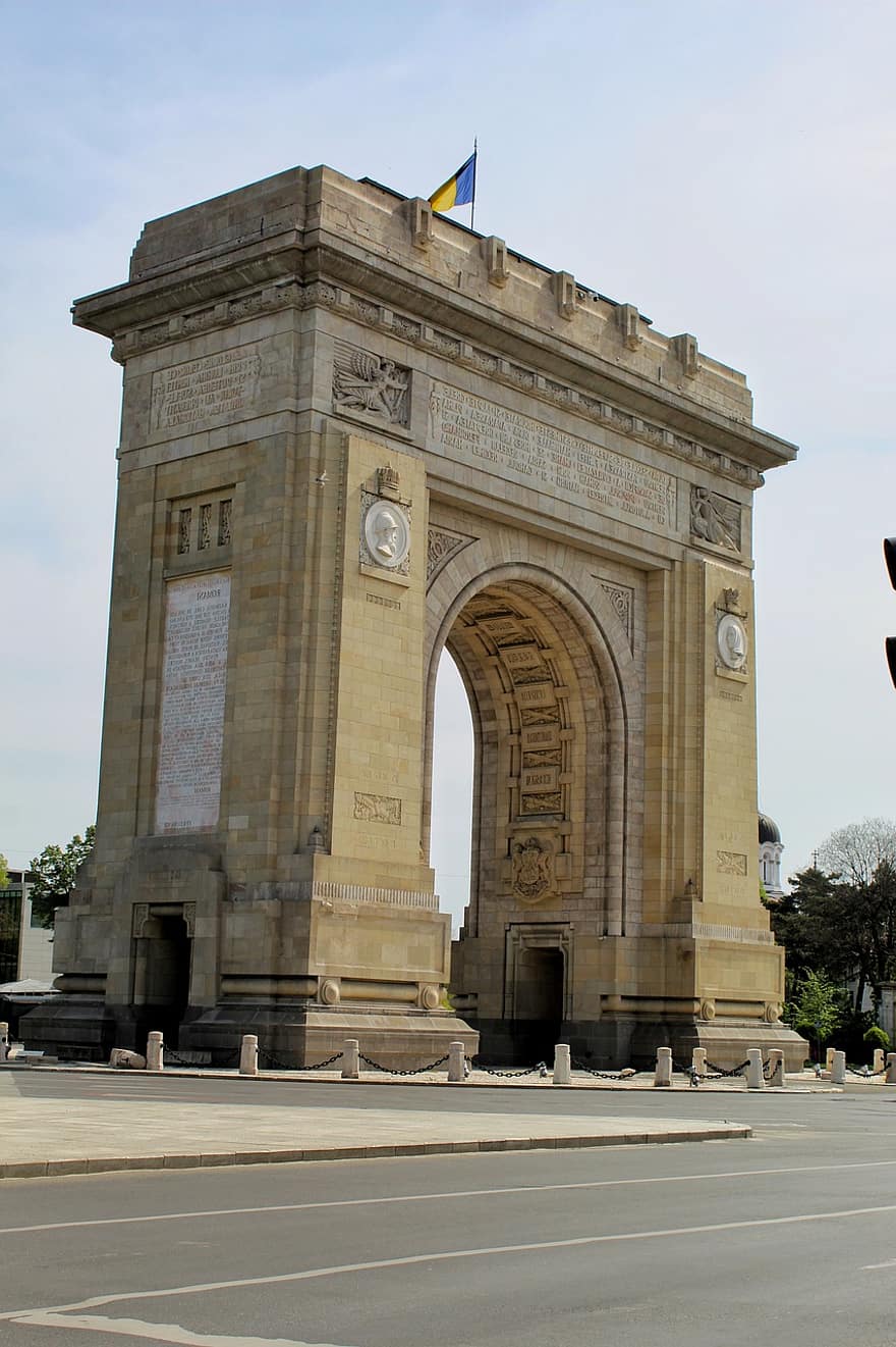 arc de Triomphe, point de repère, structure, attraction, art, rue, ville, Bucarest