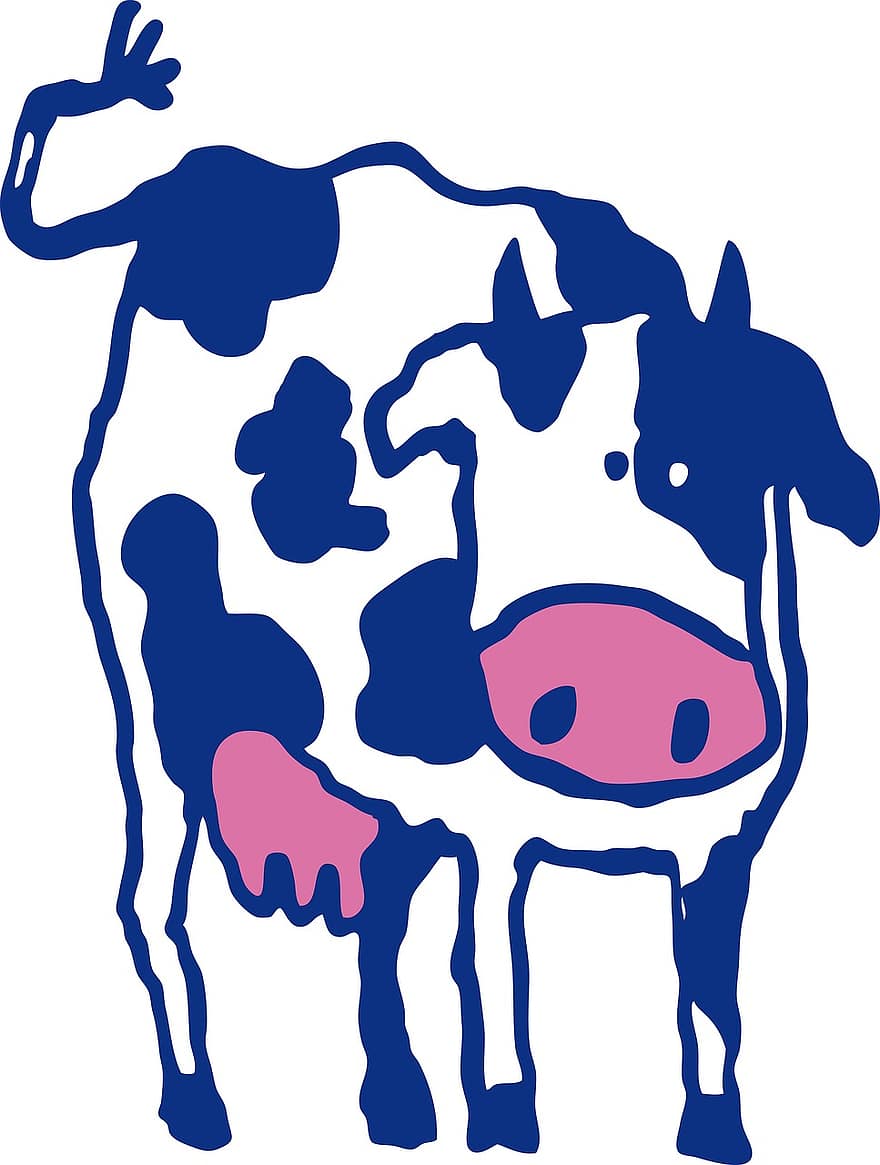 mucca, Manzo, blu, alm, pascolo, bestiame, mucche, bestiame simmentale, pascolare, corna, animale
