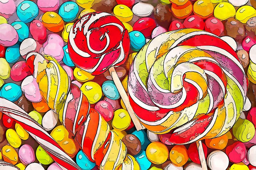 красочный, конфеты, милая, поп, питание, сахар, вкусные, леденец, кондитерские изделия, цвет, клев