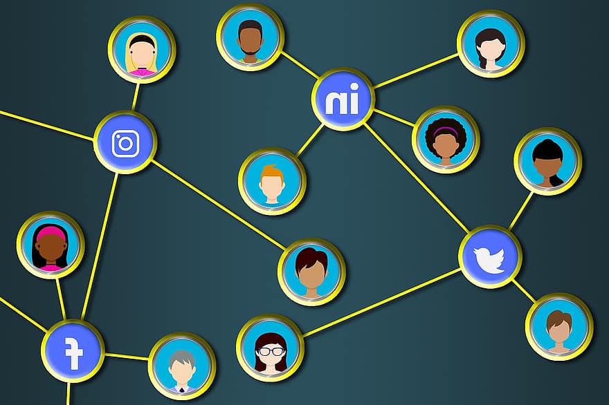 Socialt netværk, meddelelse, internet, facebook, medier, social, netværk, forretning, web, digital, multimedie