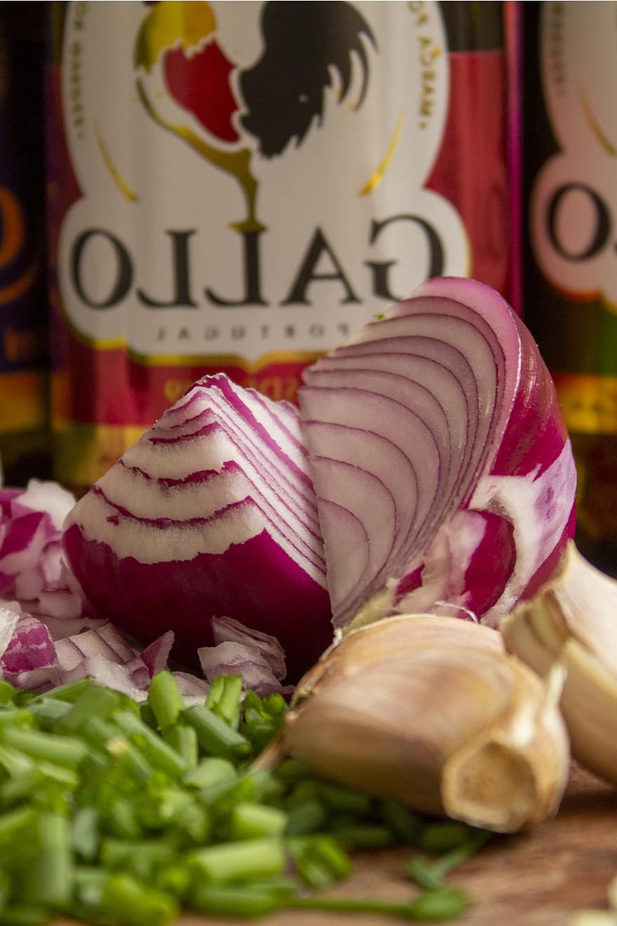Onion, Garlic, Oil, Spices, Food, Meal, Ingredients, Nutrition, Dinner, Lunch, Snack