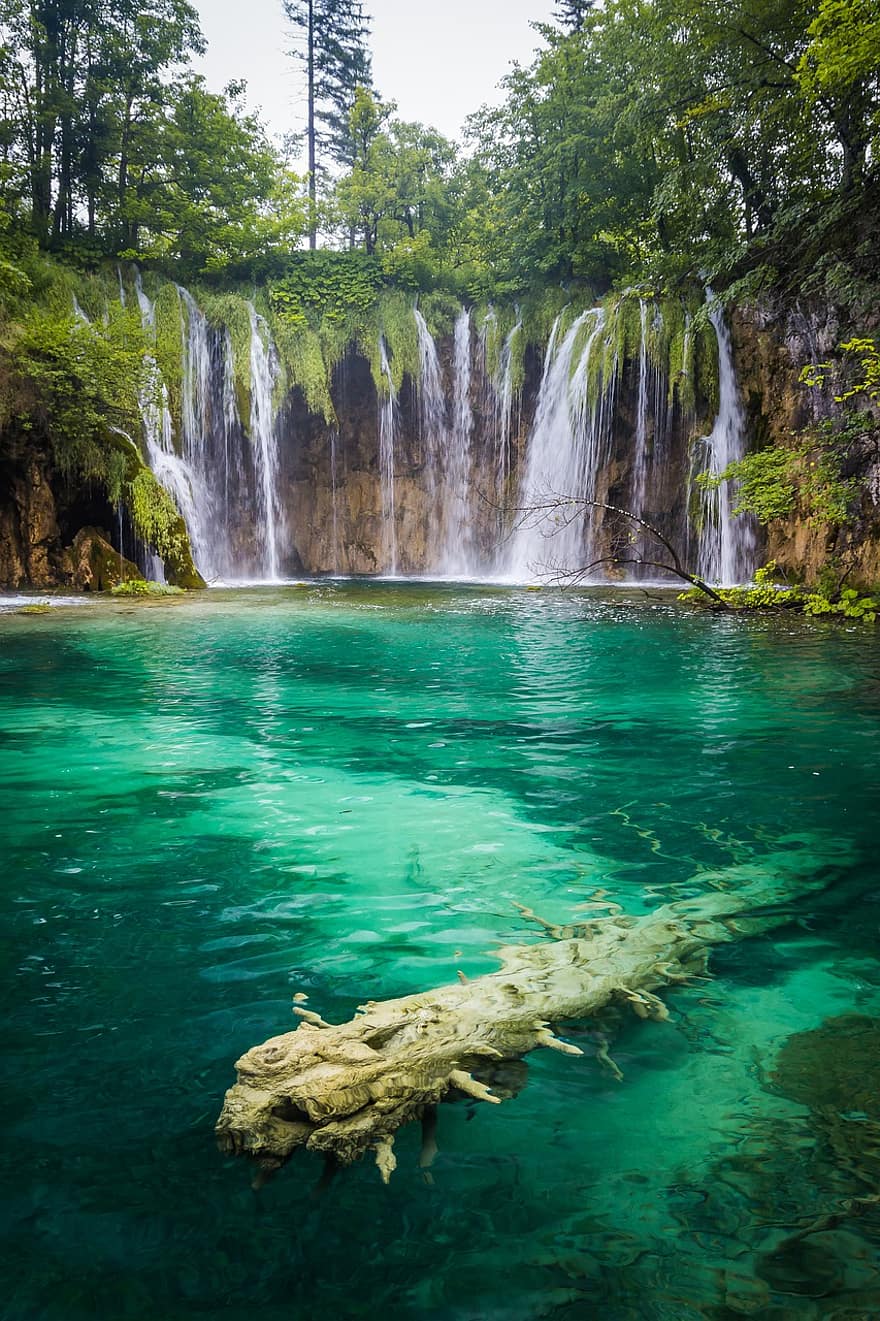 Kroatien, plitvice, Wasserfall, foss, natur, landskap