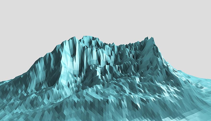 bjerge, polygonal, Et par polygoner, lav-poly, bjerg, illustration
