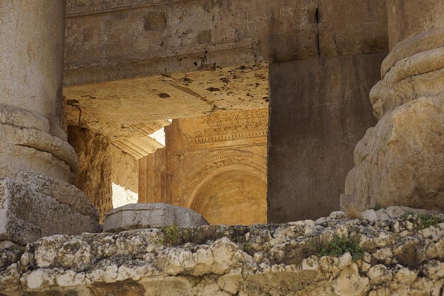 Baalbek, restos, Líbano, heliópolis, artefacto, templo, arquitectura, edificio, punto de referencia, romano, patrimonio