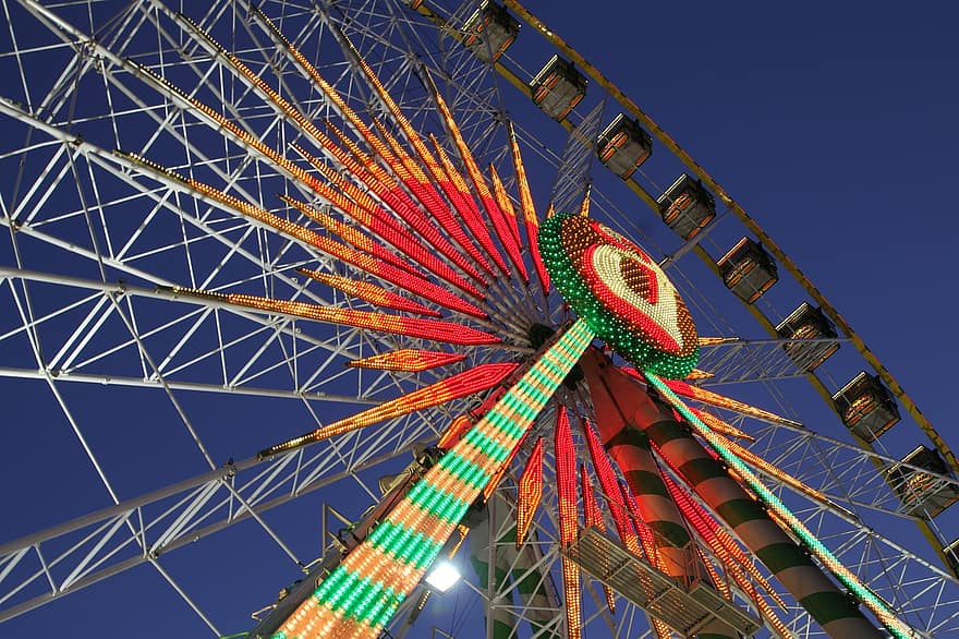 Ruské kolo, Crange Fair, zábavní park, Ruhr oblast, Průplav Rýn-Herne, Německo