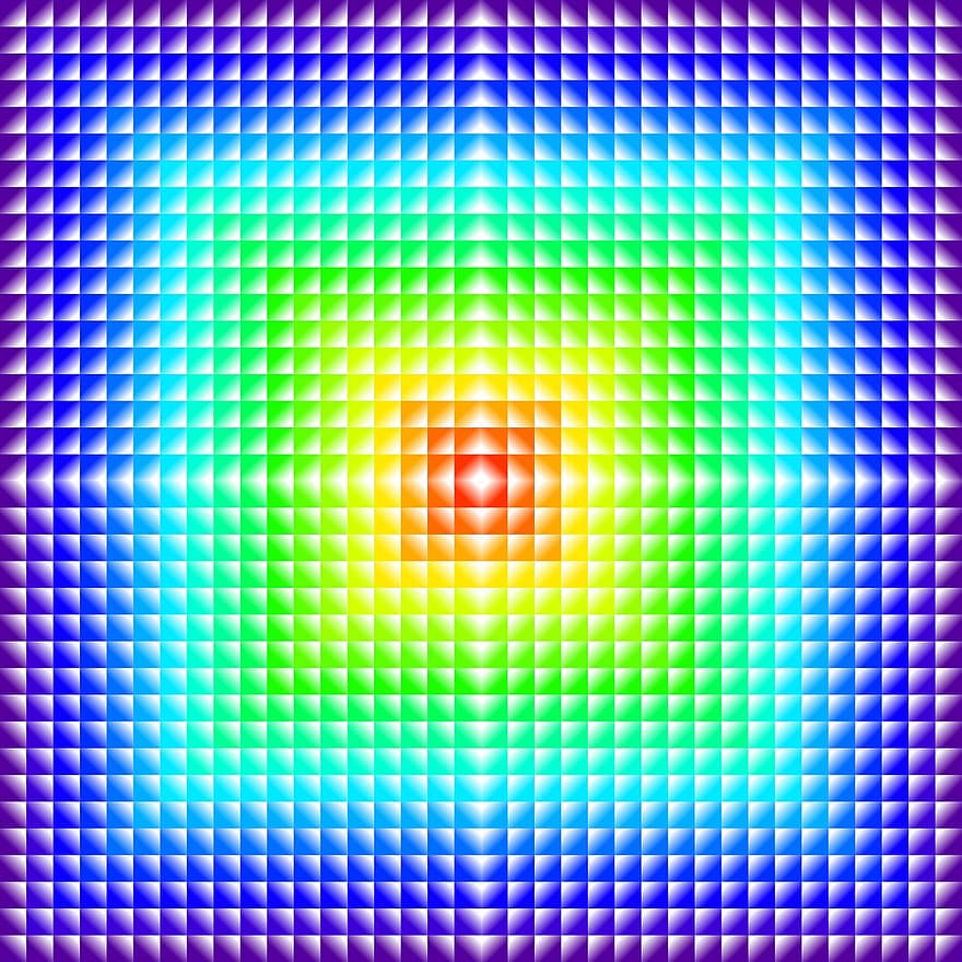 Square, Rainbow, Pattern, Box, Triangle, Shading, Purple, Blue, Green, Yellow, Orange