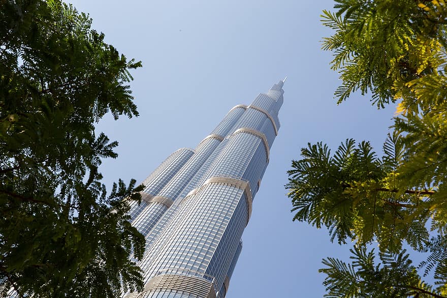 architektura, pejzaż miejski, budynek, biznes, niebo, wieżowiec, wysoki, Arab, arabski, Azja, Burj Khalifa