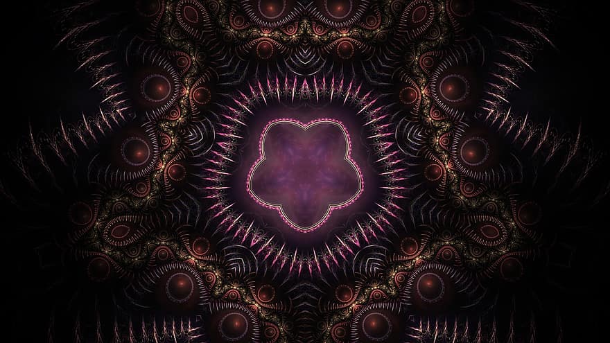 Rosette, Kaleidoskop, Blumenhintergrund, Mandala, Rosace-Hintergrund, Textur, digitale Kunst