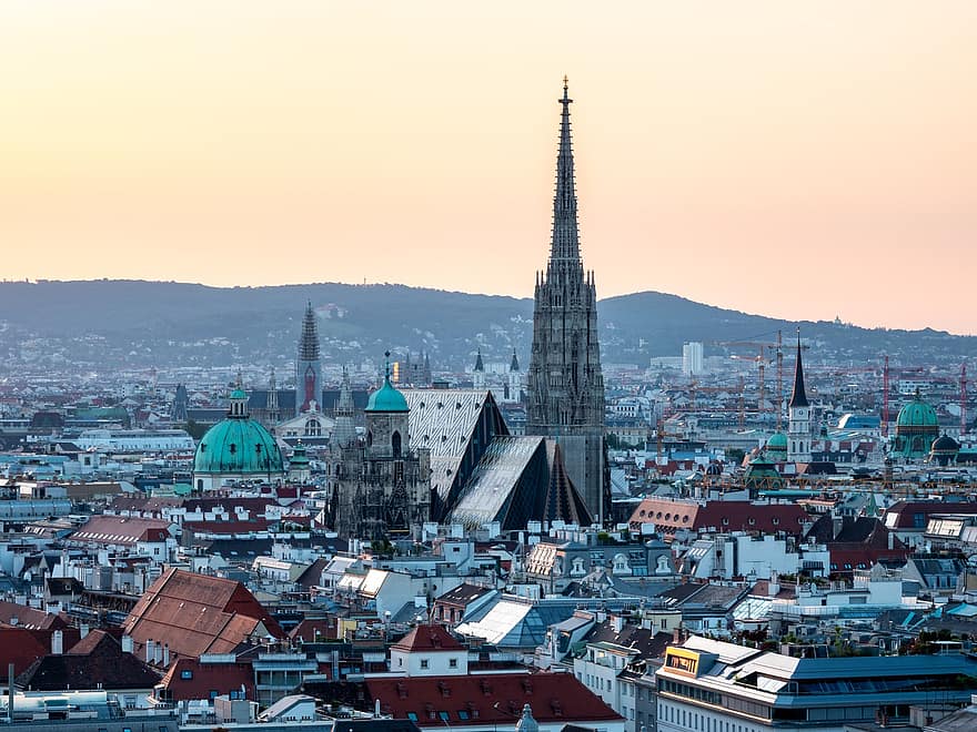miestas, Europa, turizmą, kelionė, pastatai, architektūra, stephansdom, Vienna, Austrijoje, Kelionės tikslas, miesto vaizdą