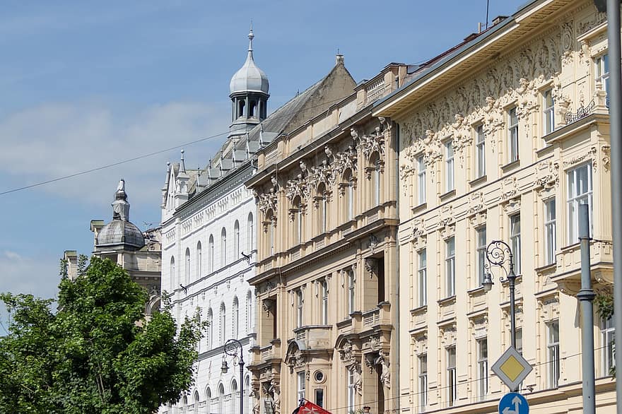 stradă, clădiri, faţadă, arhitectură, Zagreb