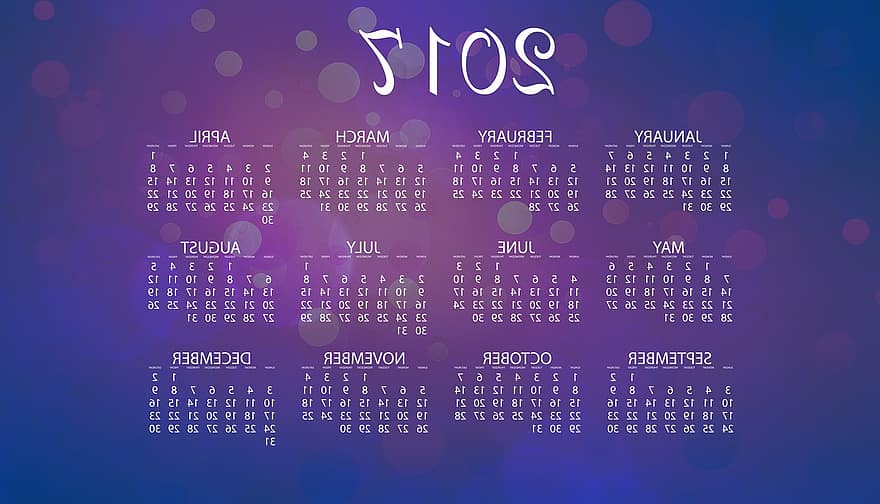 calendario, 2017, Data