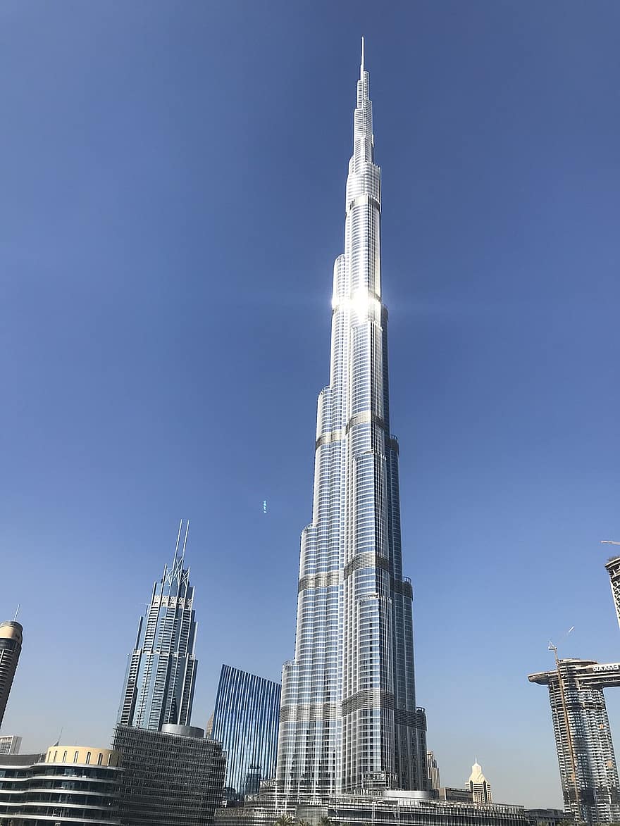 Burj Khalifa, dubai, skyskraper, by, landemerke, arkitektur, bygninger, Urban, bygge eksteriør, berømt sted, bybildet