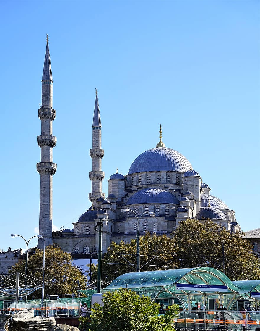 المسجد الجديد ، مسجد ولادة السلطان الجديد ، العمارة العثمانية ، اسطنبول ، ديك رومي