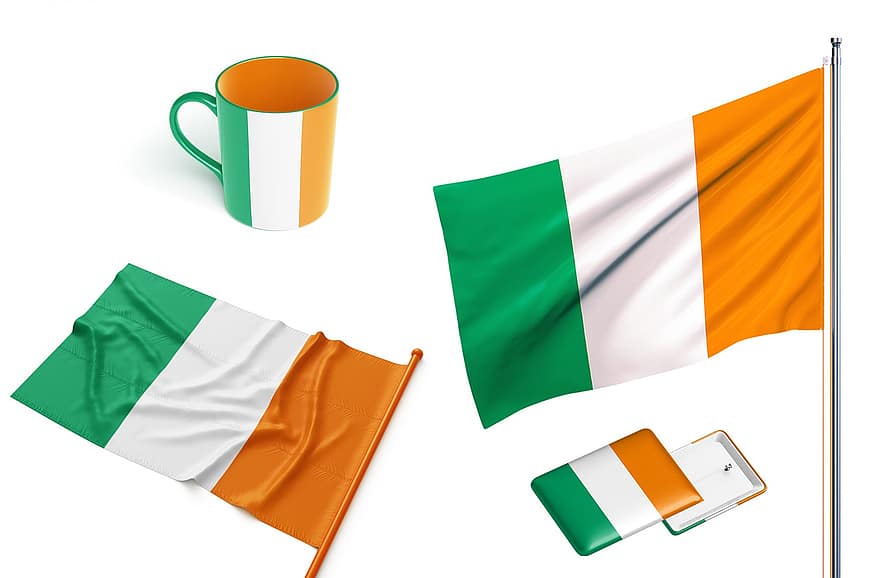 страна, флаг, Кот-д'Ивуар, национальный, условное обозначение, баннер