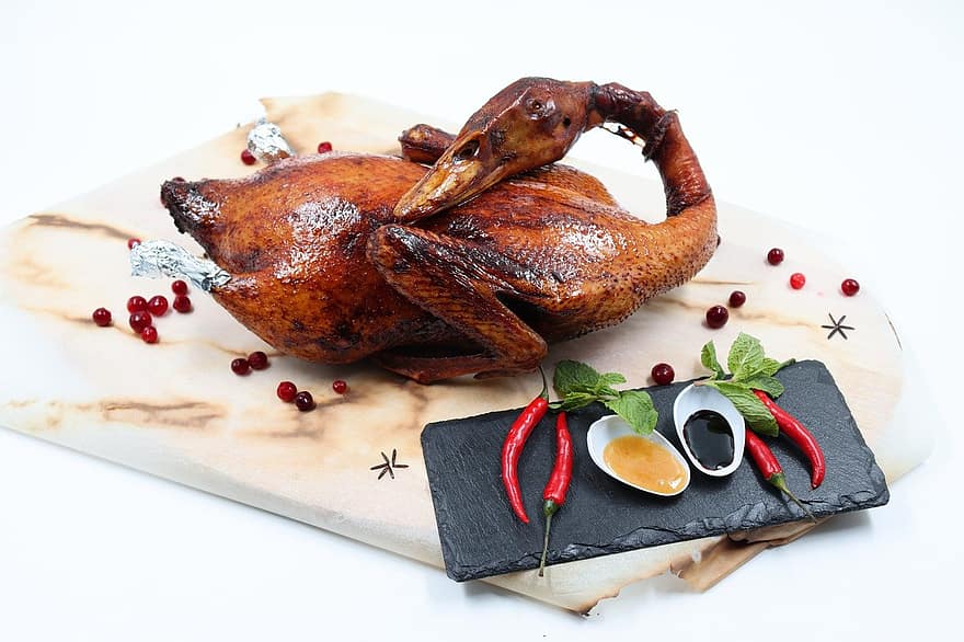 Pekingská kachna, jídlo, opečený, vařené, kuchyně, Chutný
