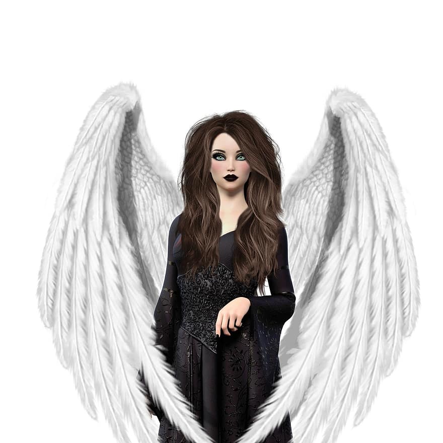 женщина, ангел, крылья, фантастика, богиня, небесный, женский пол, цифровое искусство, персонаж