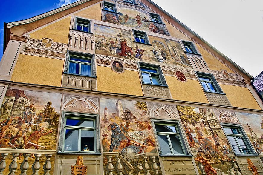 mural, parede, antigo, história, vintage, clássico