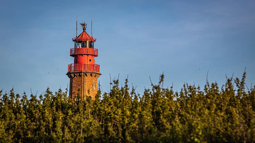 világítótorony, torony, tengerpart, Fehmarn, Balti-tenger, navigáció