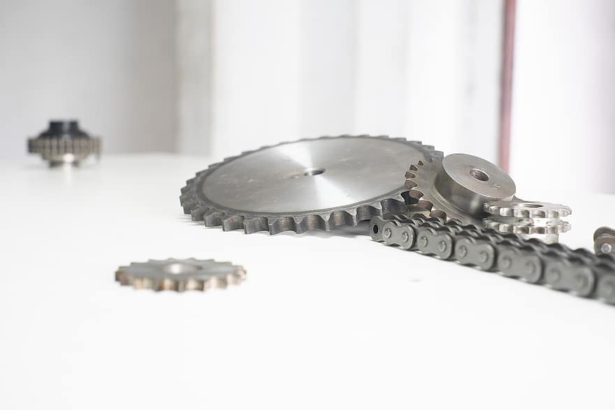 Mechanical, Gear, Chain, Toothed Gear, Engine Chain, Transmission, Transmission Chain, Parts, Metal, Steel, machine part