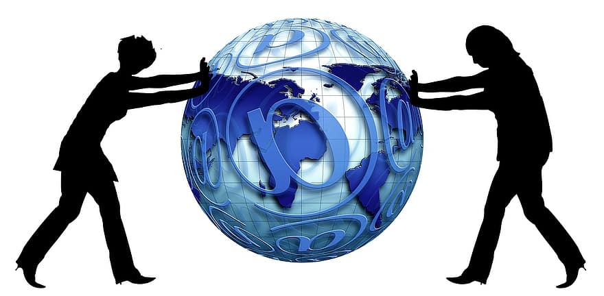 глобус, жінки, слайд, Підійди ближче, наближається, Взаємна допомога, електронною поштою, м'яч, землі, світ, в