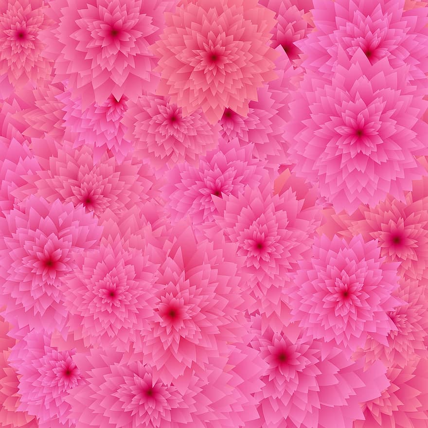 Stylized, Flower, Color, Background, Geometric, Floral, Seamless, Repeat, Pink Background, Pink Flower