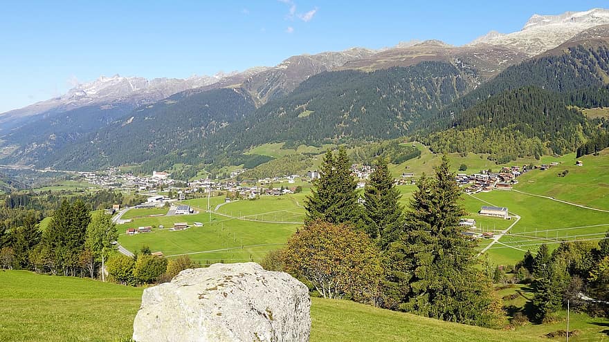 ภูมิทัศน์ภูเขา, Disentis, Surselva, Graubünden