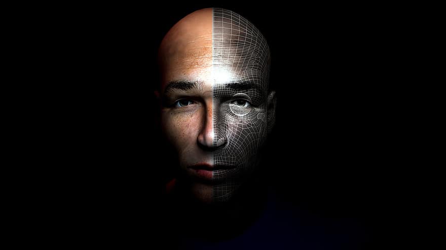 om, portret, 3d rendere, Mașină 3D, bărbați, o persoana, adult, Fundal negru, masculi, privind camera, umane