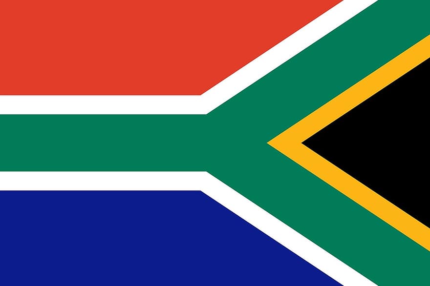 Karte, Südafrika, Flagge, Grenzen, Land, Staaten von Amerika