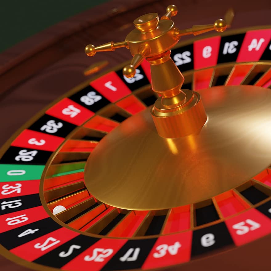 Roulette, Kasino, Glücksspiel, Wetten, rot, schwarz, Rendern