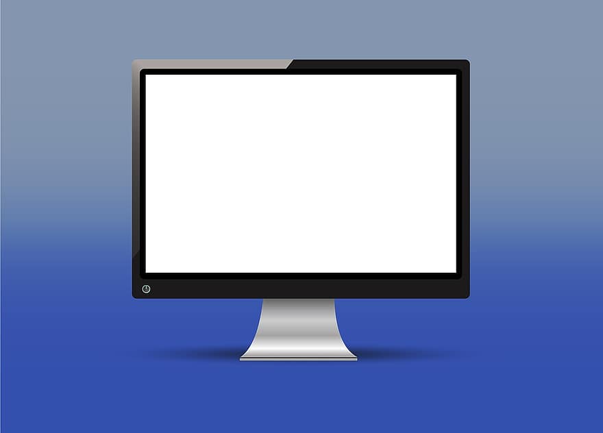 monitori, yksittäinen, näyttö, sininen, Internet, tekniikka, laskennallinen, tasainen, kuva, ikoni, esine