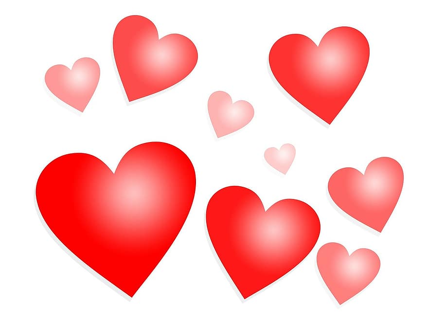 Valentijn, harten, rood, roze, achtergrond, liefde, huwelijk, romance, romantisch