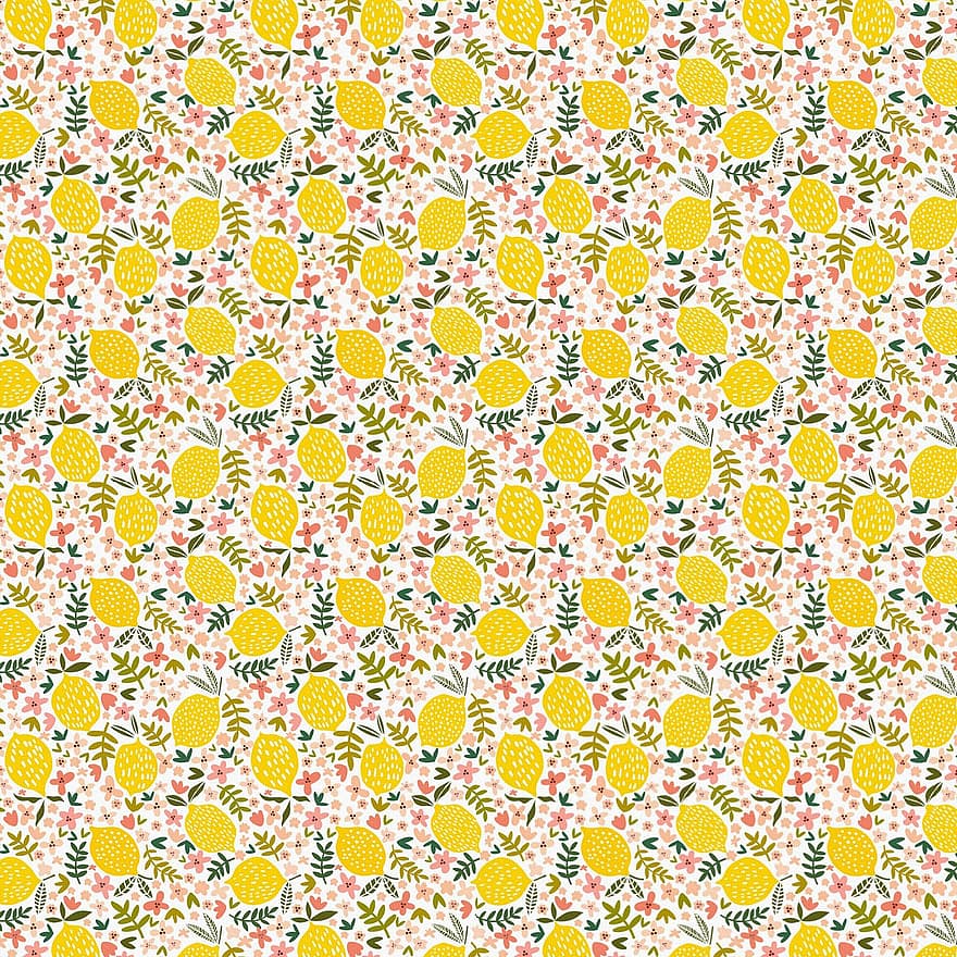 레몬 패턴, 여름, 디지털 종이, 배경, 무늬, 레몬, 노랑, 봄, 과일, 자연, 감귤류
