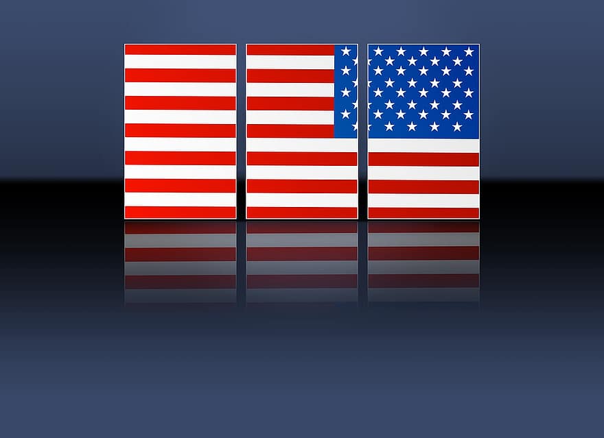 미국, 깃발, 전국의, 민족, 애국심이 강한