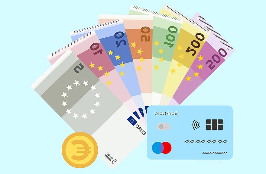 nauda, naudu, eiro, maksājums, banka, valūtu, finansējumu, bagātību, investīcijas, banku pakalpojumi, ietaupījumi