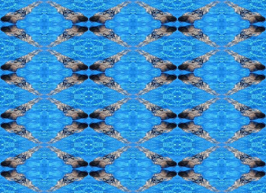 Swimmer, Swimming, Kaleidoscope, Design, Pattern, Symmetry, Symmetrical, Water, Background