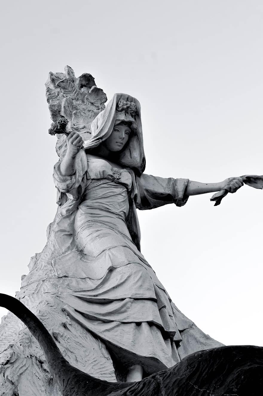 donna, statua, scultura, monumento, punto di riferimento