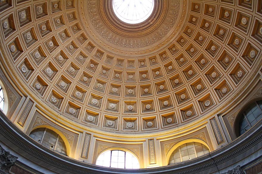 Vatican, Rome, église, dôme, Italie, plafond