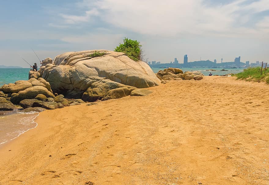 Sand, Beach, Rock, Sky, Nature, Sea, Thailand, Asia, Tourism, Vacations, Water