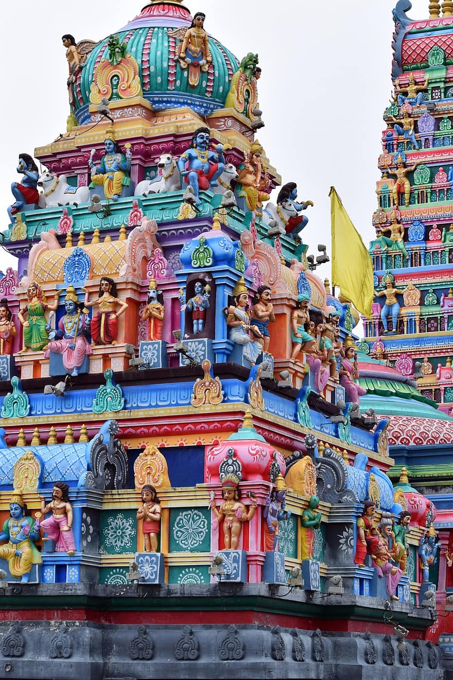 temple, coloré, Inde, créateur, architecture, inspiration, la nature